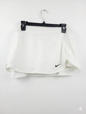 Nike White Athletic Skort with Swoosh